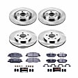 4-Wheel Set Power Stop&reg; TDBK5943 Front and Rear Track Day High-Performance Brake Pads and Rotor Kit