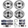4-Wheel Set Power Stop&reg; TDBK6005 Front and Rear Track Day High-Performance Brake Pads and Rotor Kit