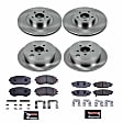 4-Wheel Set Power Stop&reg; TDBK6083 Front and Rear Track Day High-Performance Brake Pads and Rotor Kit