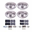 4-Wheel Set Power Stop&reg; TDBK6797 Front and Rear Track Day High-Performance Brake Pads and Rotor Kit