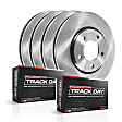 4-Wheel Set Power Stop&reg; TDBK6808 Front and Rear Track Day High-Performance Brake Pads and Rotor Kit