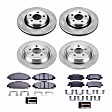 4-Wheel Set Power Stop&reg; TDBK6808 Front and Rear Track Day High-Performance Brake Pads and Rotor Kit