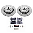TDBK6994 Rear Brake Disc and Pad Kit, Silver zinc-plated, Plain Surface, 5 Lugs, 360.4 mm, Carbon Fiber Metallic, Track Day