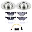 TDBK7336 Rear Brake Disc and Pad Kit, Silver zinc-plated, Plain Surface, 5 Lugs, 300 mm, Carbon Fiber Metallic, Track Day