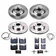 4-Wheel Set Power Stop&reg; TDBK7436 Front and Rear Track Day High-Performance Brake Pads and Rotor Kit