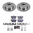 TDSK1244 Rear Brake Disc and Pad Kit, Silver zinc-plated, Plain Surface, 4 Lugs, 259 mm, Carbon Fiber Metallic, Track Day Spec