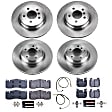 4-Wheel Set Power Stop&reg; TDSK6005 Front and Rear Track Day Spec High-Performance Brake Pads and Rotor Kit