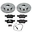 TDSK869 Front Brake Disc and Pad Kit, Natural Finish, Plain Surface, 5 Lugs, 300 mm, Carbon Fiber Metallic, Track Day Spec