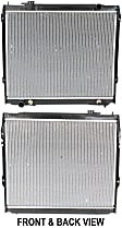 Radiator, 3.4L Engine, Base/DLX/SR5 Models, Aluminum Core, Plastic Tank, RWD, Automatic Transmission