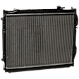 Radiator, 2.4L/2.7L Engines, Aluminum Core, Plastic Tank, RWD, Automatic Transmission