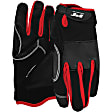W89005 Gloves - Medium, Black and Red, 50% PU, 35% knit fabric, 10% spandex, 5% neoprene, Pair