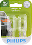 7443LLB2 LongerLife Miniature 7443LL Light Bulb - Twice the life of Standard Bulbs - Incandescent, Direct Fit, Set of 2