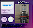 9007NGPS2 Driver or Passenger Side NightGuide Platinum Series Halogen 9007 Headlight Bulb, Low and High Beam, Up to +130% more Vision, Set of 2