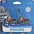 H11PRB2 Driver and Passenger Side Vision Series Halogen H11 Headlight Bulb, Low and High Beam, +30% more Vision, Set of 2