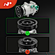 APACC527 AC Compressor with Clutch with 6-Groove Pulley