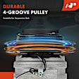 APACC721 AC Compressor with Clutch with 4-Groove Pulley