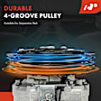 APACC761 AC Compressor with Clutch with 4-Groove Pulley