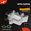 APACC948 AC Compressor with 6-Groove Pulley and Clutch