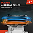 AC Compressor with Clutch with 6-Groove Pulley A-Premium APACC949