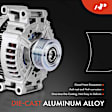 2010 Audi A6 Quattro - Alternator, 3.0L 6Cyl Specifications: Voltage: 12, Clutch Pulley, Amperage: 180 Amp, Rotation: Clockwise, New, 180