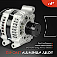 APALT1159 Alternator 180A 12V CW 6-Groove Decoupler Pulley