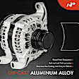 APALT1160 Alternator 200A 12V CW 4-Groove Decoupler Pulley