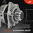 APALT1201 Alternator 175A 12V CW 6-Groove Clutch Pulley