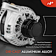 APALT1204 Alternator 200A 12V CW 4-Groove Decoupler Pulley