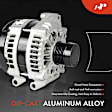 APALT1240 Alternator 220A 12V CW 6-Groove Decoupler Pulley