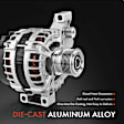 APALT267 Alternator 180A 12V CCW 6-Groove Clutch