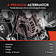 APALT660 Alternator 100A 12V CW 4-Groove Decoupler Pulley