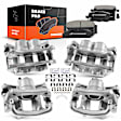 APBC3655 12 Pcs Front & Rear Brake Calipers & Ceramic Brake Pads