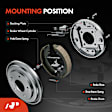 APBDS0111 6 Pcs Rear Brake Drums & Ceramic Brake Shoes