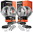 APBRPR011 Front & Rear Disc Brake Rotors & Ceramic Brake Pads