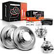 APBRPR1002 8 Pcs Front Disc Brake Rotor & Pads + Hub Bearing