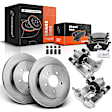 APBRPR1007 8 Pcs Rear Disc Brake Rotors & Ceramic Brake Pads & Brake Calipers