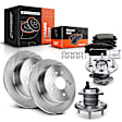 APBRPR1042 8 Pcs Rear Disc Brake Rotors & Ceramic Brake Pads & Hub Bearings