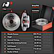 APBRPR1042 8 Pcs Rear Disc Brake Rotors & Ceramic Brake Pads & Hub Bearings