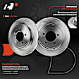 APBRPR1073 8 Pcs Rear Disc Brake Rotors & Ceramic Brake Pads & Hub Bearings