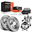 APBRPR1084 8 Pcs Front Disc Brake Rotors & Ceramic Brake Pads & Hub Bearings