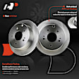APBRPR1178 8 Pcs Rear Disc Brake Rotors & Ceramic Brake Pads & Hub Bearings