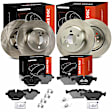 APBRPR1385 12 Pcs Front & Rear Disc Brake Rotors & Brake Pads