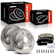 APBRPR1415 6 Pcs Rear Disc Brake Rotors & Ceramic Brake Pads