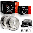 APBRPR1417 6 Pcs Rear Disc Brake Rotors & Ceramic Brake Pads