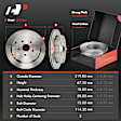 APBRPR1417 6 Pcs Rear Disc Brake Rotors & Ceramic Brake Pads