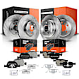 APBRPR143 Front & Rear Disc Brake Rotors & Ceramic Brake Pads