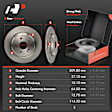 APBRPR1509 6 Pcs Rear Disc Brake Rotors & Ceramic Brake Pads