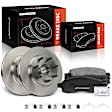 APBRPR1534 6 Pcs Front Disc Rotors & Hub & Ceramic Brake Pads