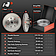 APBRPR1534 6 Pcs Front Disc Rotors & Hub & Ceramic Brake Pads