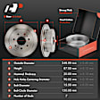 APBRPR1538 6 Pcs Rear Disc Brake Rotors & Ceramic Brake Pads